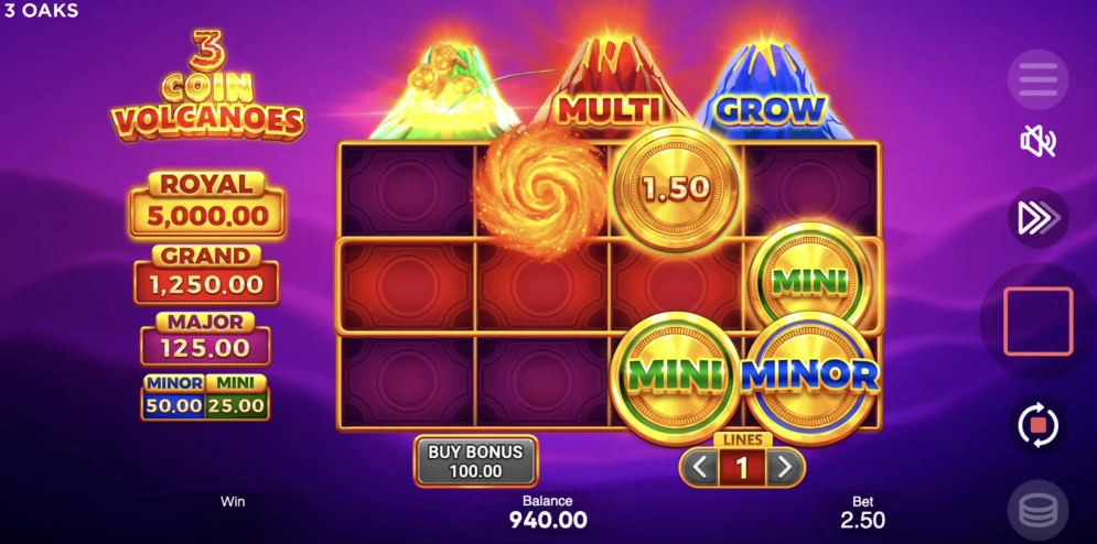 3 Coin Volcanoes gameplay