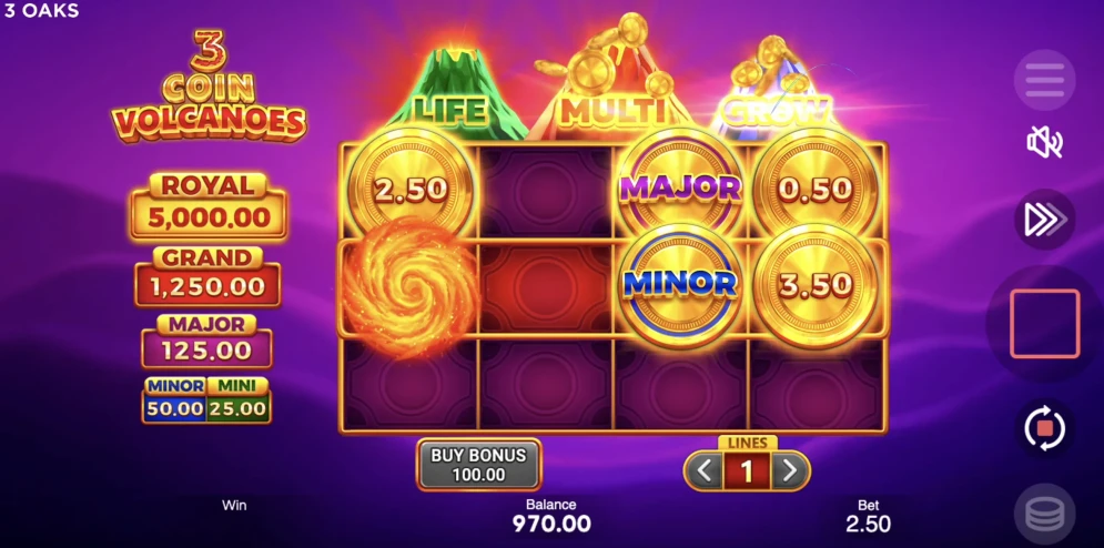 3 Coin Volcanoes Slot