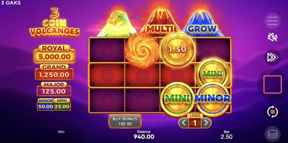 3 Coin Volcanoes gameplay